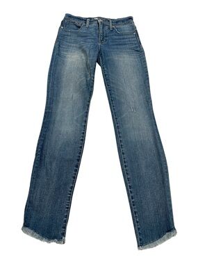 Madewell 10" High-Rise Skinny Jeans Raw Hem Size 25 Blue